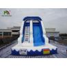Buy cheap 0.55mm PVC Tarpaulin Single Lane Inflatable Water Slide With Pool Blue / White Color from wholesalers