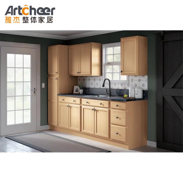 Durable Modern Style Small Custom Shaker Cabinets Set With Sink Solid Wood