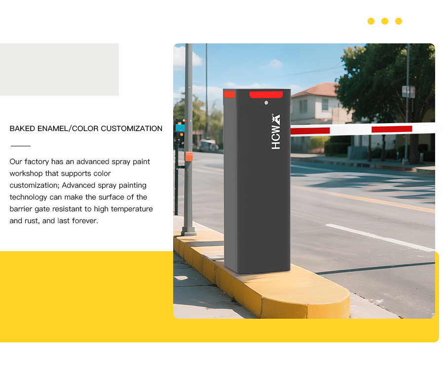 HCW Automatic Car Parking Garage Vehicle Barrier Gate With Servo Motor Fast Speed 1-6m Boom