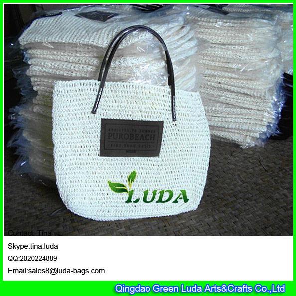 Buy cheap LUDA promtion handbags pure color women straw lined shopper bag paper straw tote from wholesalers