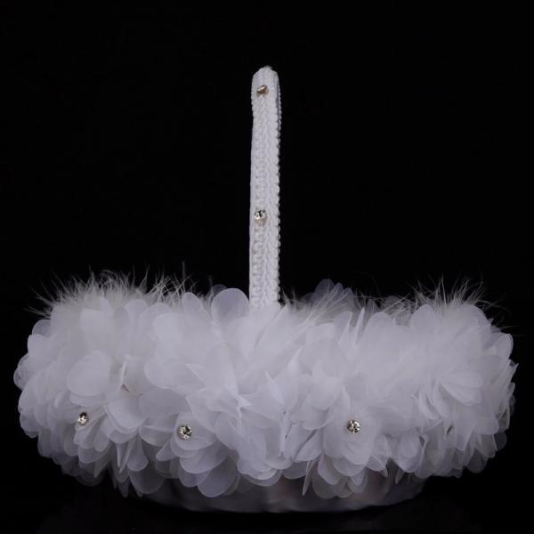 Wedding basket ostrich feather hand-woven floral basket wedding bridesmaids