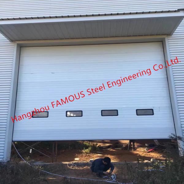 Buy cheap Full Vertical Lift Door Motorized Industrial Garage Doors With Transparent Windows And Pedestrian Access from wholesalers