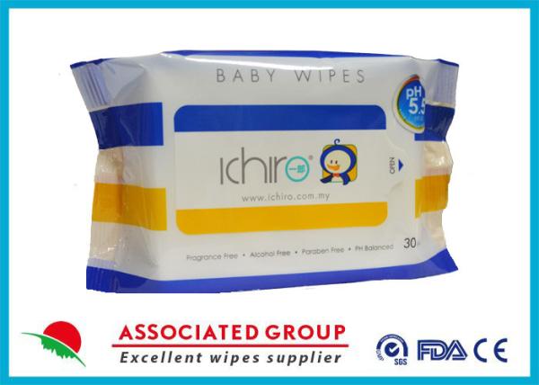Buy cheap 30 Sheets Healthy Baby Wet Wipes PH Balance Unscented Disposable Baby Wipes from wholesalers