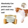 Buy cheap Customized Round Pet Bowls Matted Ceramic Dog Bowls With Wooden Stand For Dogs Cats from wholesalers