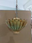 Lacquered Burnished Brass Finish Custom Copper Chandelier Ceiling-Mounted