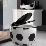 3D Football Look Siphonic One Piece Toilet Waterless Box Design