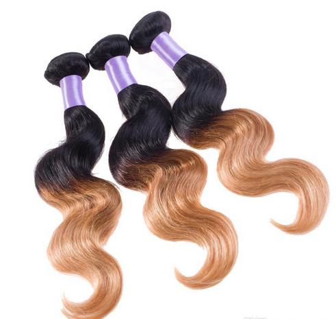 Buy cheap Honey Blonde Hair Ends Ombre Human Hair Extension With 3 Tone Color from wholesalers