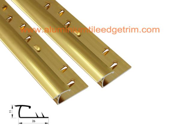 Buy cheap Gold Aluminium Carpet Trim , Carpet To Tile Door Bar / Reducer / Threshold Strip from wholesalers