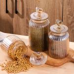 Heart shaped lid, glass jar, sealed jar, colored storage jar, household flower