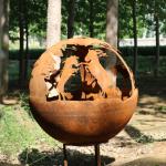 weathering steel Outdoor Wood/Gas Steel Fireplace Assembly Required