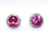 Buy cheap Sterling Silver 8mm Round Green Cubic Zirconia Earrings (JRE055) from wholesalers