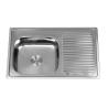 Buy cheap sS201 Size 80X50cm Kitchen Sink With Drainboard 3 Tap Holes from wholesalers