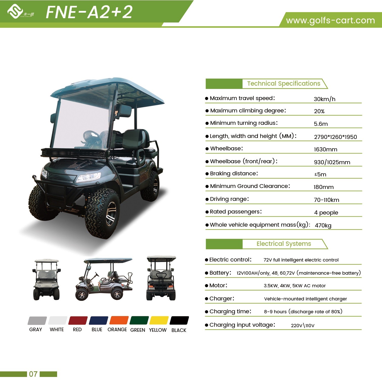 ODM Electric Interstate 2 Seater Golf Cart With Under Seat Storage