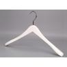 Buy cheap Solid Wooden Painting Clothing Store Hangers Non Slip White / Black Color from wholesalers