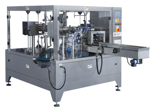 Buy cheap 1 Phase 220V Rotary Pouch Packing Machine 4.5KW Power 2450 * 1880 * 1900mm Size from wholesalers