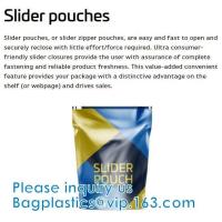 Buy cheap Slider Pouch Bags, Flat bottom, Square bottom, round bottom, zip top, slider top product