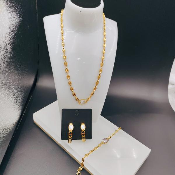 Buy cheap New Arrival Trendy Lines Newest Gold Color Stainless Steel Earring ,Necklace , Bracelet Sets For Lady from wholesalers