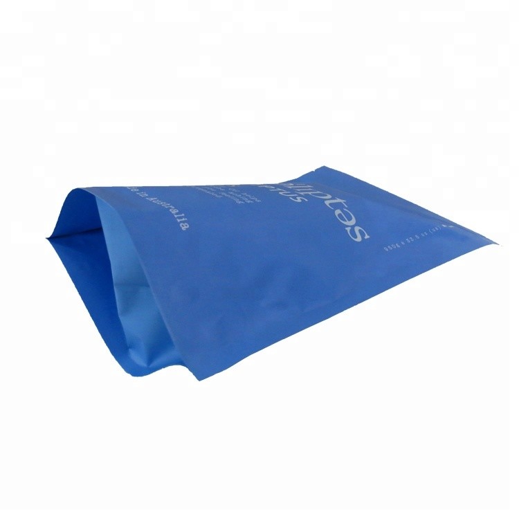 Matte blue resealable food packaging plastic zip lock bags for storage stand up pouch zipper aluminum foil doypack