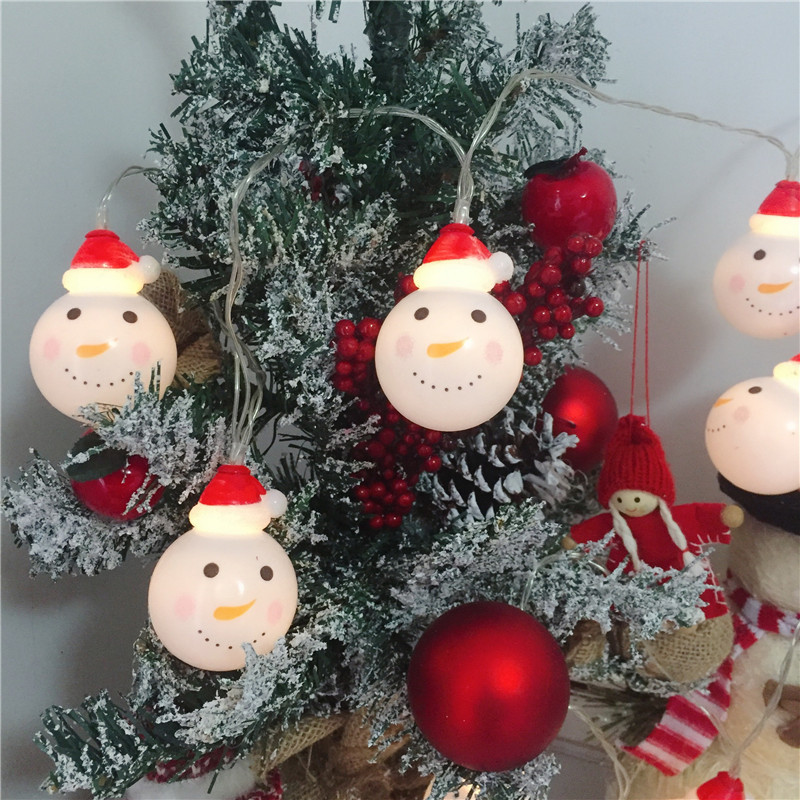 Christmas Santa String Lights Battery Operated Decorations for Xmas Warm White Fairy Lights for Christmas Tree Indoor Outdoor