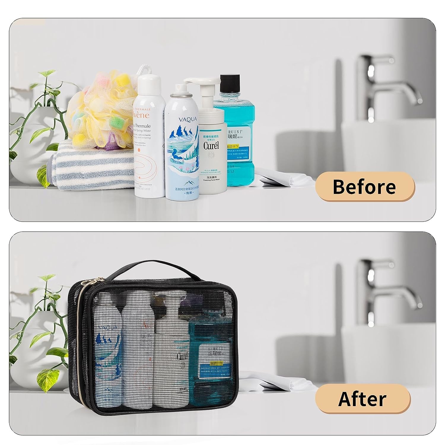 Water Resistant Clear Toiletry Bags For Traveling