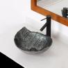 Buy cheap Leaf Shaped Large Oval Vessel Sink Tempered Glass Gray Countertop from wholesalers