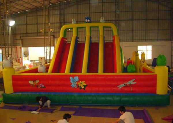 Buy cheap Red Outdoor Inflatable Amusement Park Playground With Slide For Commercial Rent from wholesalers