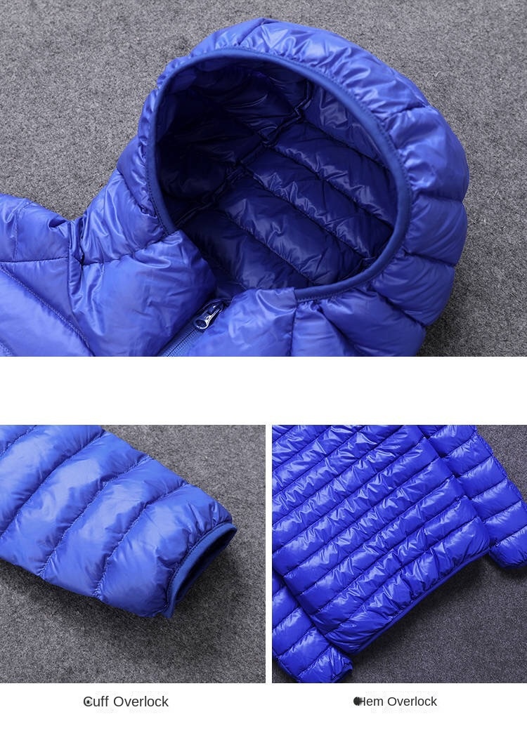 Nylon Hooded Duck Feather Jacket Winter Bubble Puff Filled Down Jackets
