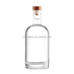 Customize Sealing Clear Glass Bottles for Vodka Whisky Hot Stamping and Cork