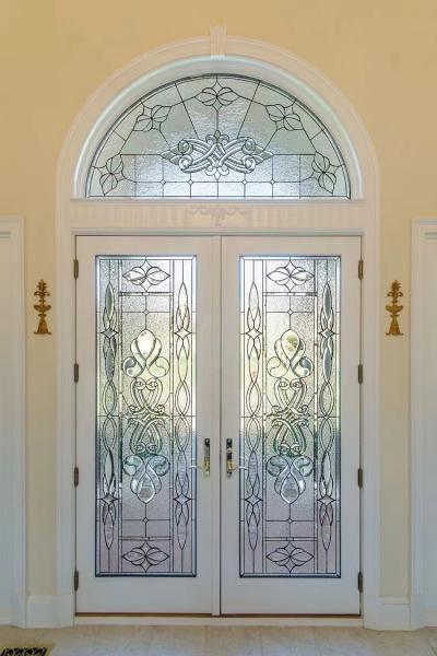 Buy cheap American Style Entry Door Glass Inserts With Clear Beveled And Patina Caming from wholesalers