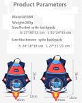 rocket shape SBR children backpack 3D Neoprene education bag soft kindergarten