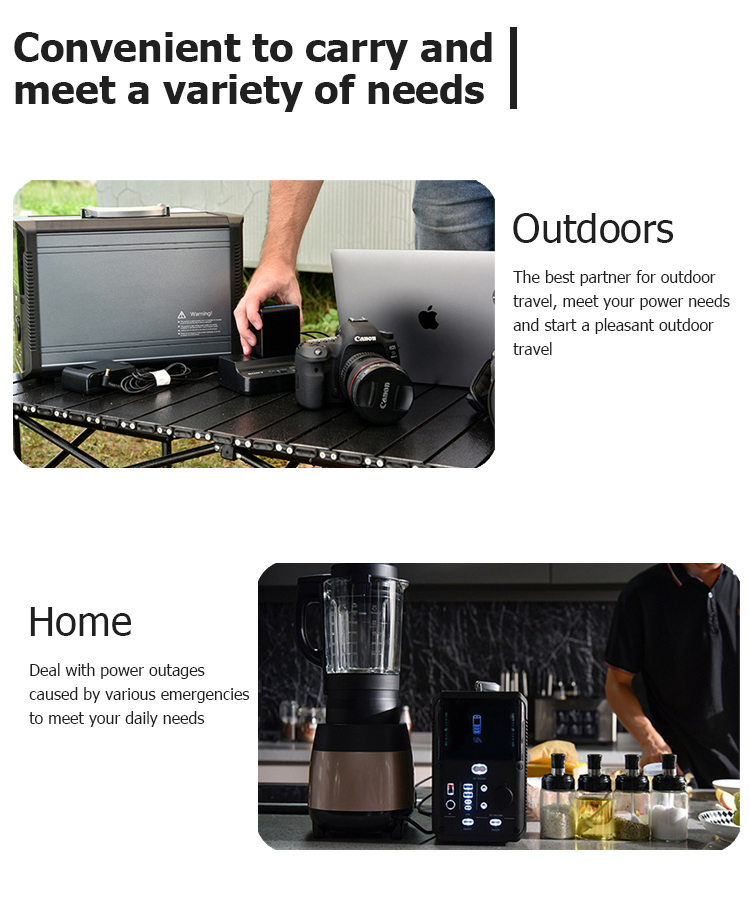 1000W Portable Power Station Solar Generator For Outdoor Camping