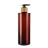 Buy cheap 60ml 80ml 100ml 120ml 150ml 180ml 200ml 250ml 300ml Amber Flat Shoulder PET Bottle With Natural Bamboo Lotion Pump from wholesalers