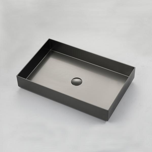 Quality Fashion Retangular Bathroom Sinks Over Mounted Brushed Surface Treatment for sale