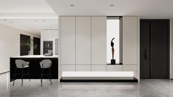 Fadior Modern Minimalist White Stainless Steel Shoe Cabinet With Built-In