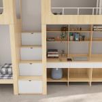 Military Bunk Bed With Storage Cabinet Wood 4600 X 900 X 2400mm Support