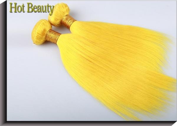 Buy cheap Yellow Single Drawn Virgin Human Hair Extensions No Tangle And No Shedding from wholesalers