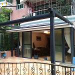 Aluminum PVC Pergola Awning Kits Sunroom Sunshade Motorised Retractable Roof