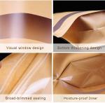 Biodegradable Eco Friendly Food Stand Up Pouch White Brown Kraft Paper Zipper