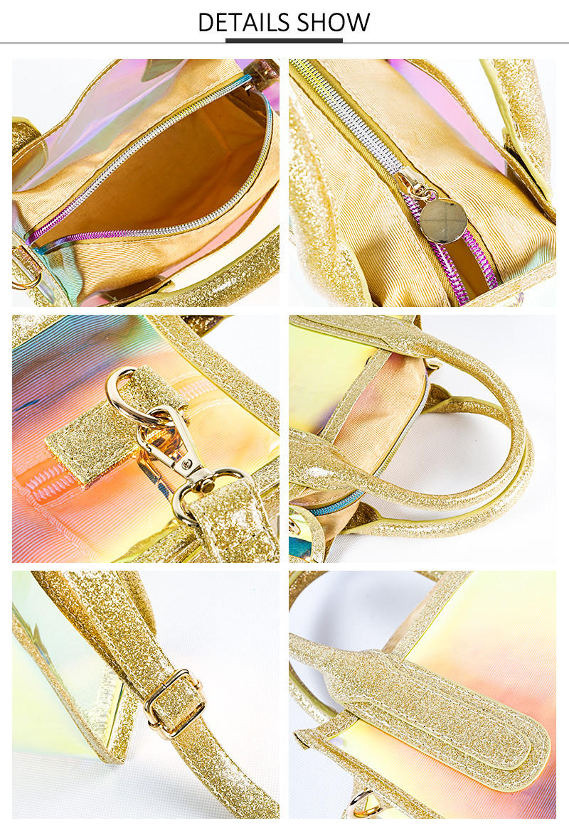 Reusable Waterproof Transparent Iridescent Beach Bag
