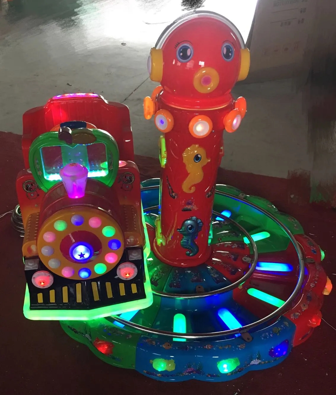 2P 80KG Carousel Adventureland Kiddie Rides Swing Machine Coin Operated