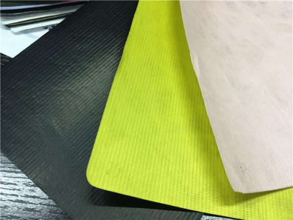 Buy cheap Dupont Paper Coated PU Synthetic Leather Neon Yellow Color Normal Tearing Strength from wholesalers