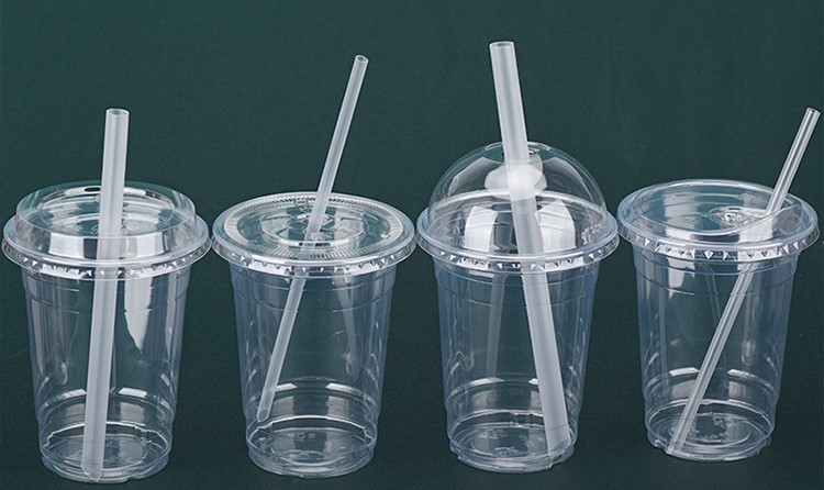 Disposable PLA Transparent Dome Lid Half Open Milk Tea Cup Lid