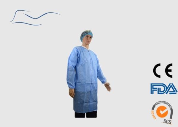 Buy cheap Dental Lab Disposable Visitor Coats SMS Material With Knitted Cuffs from wholesalers