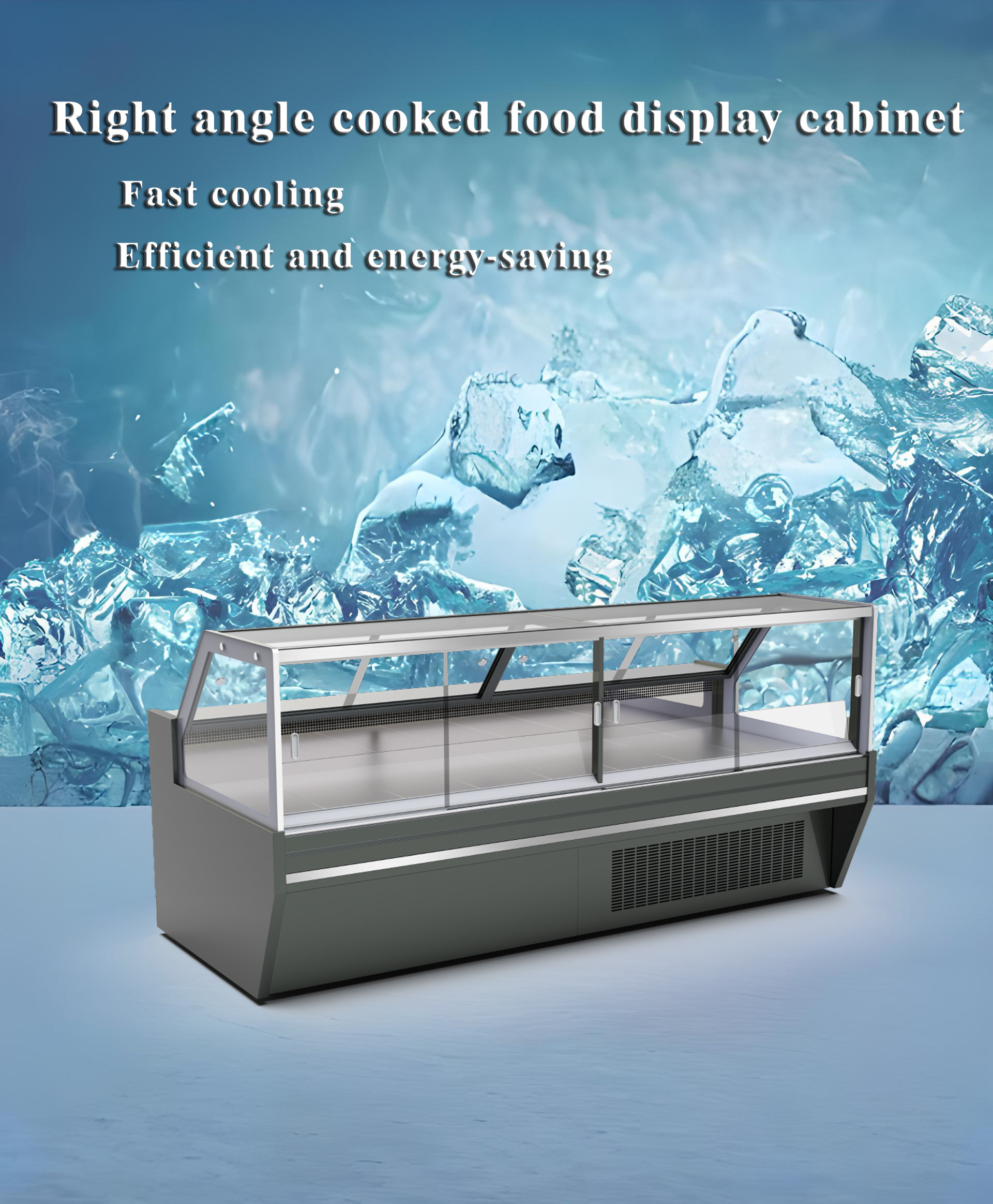 Cooked Meat 4 Foot Deli Case , 330L Seafood Display Fridge Insulating Glass