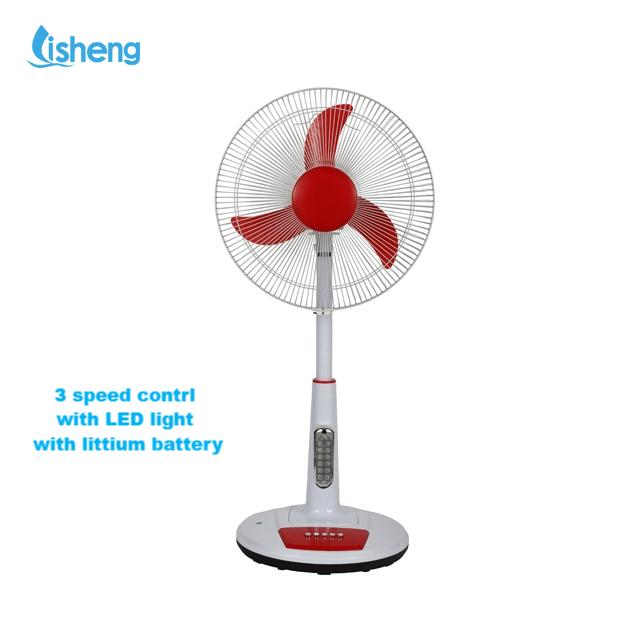 Strong Wind 12v Dc Blower Fan Rechargeable Solar Fan With Led Light