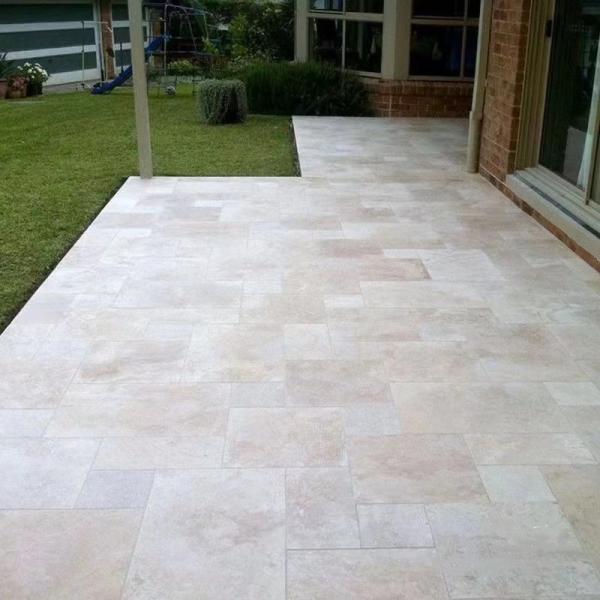 Buy cheap Polishing Glossy Silver Travertine Stone Ivory Deck Tile for Garden Terrace Area from wholesalers