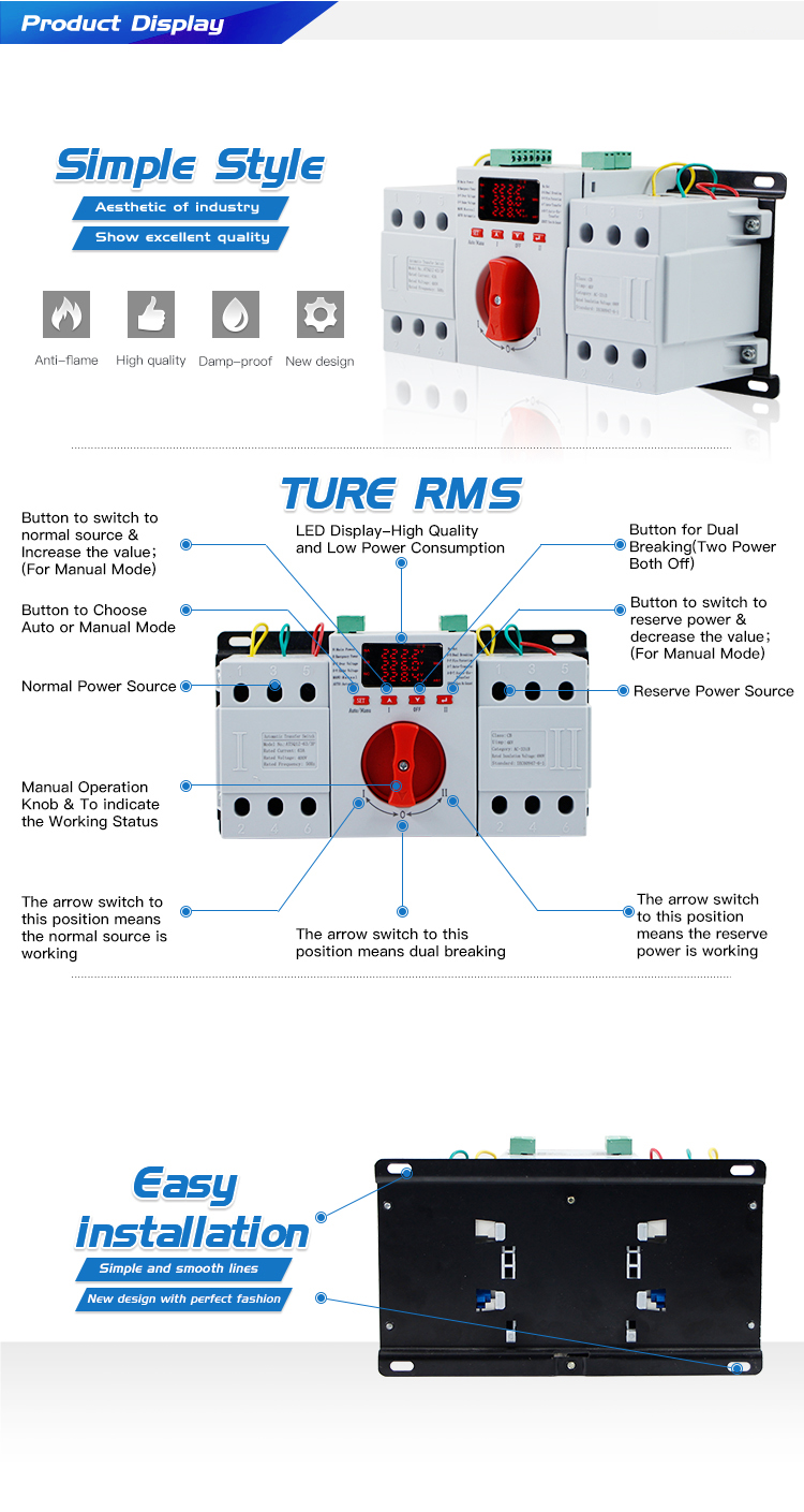 2022 New Promotion Ats Controller Automatic Generator Universal Transfer Switch