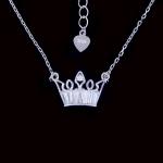 Special Cross Shape Cubic Zirconia Jewelry / Engaged Jewelry Silver Necklace