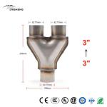 Y-Shaped Three-Way Exhaust Pipe Euro 1 Catalytic Converter First-Class Grade