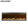 Buy cheap 2440mm Modern Recessed Fireplace Black Steel Frame Pure Decor Stove from wholesalers